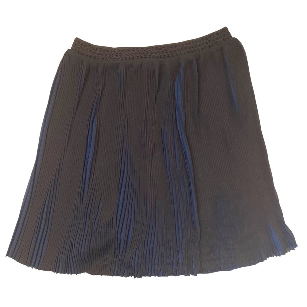 Stella Nova plisse accordion pleated black and navy sheer mini skirt - Picture 1 of 10